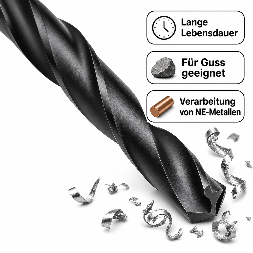 HSS Bohrer 17mm, Metallbohrer, Spiralbohrer DIN 338
