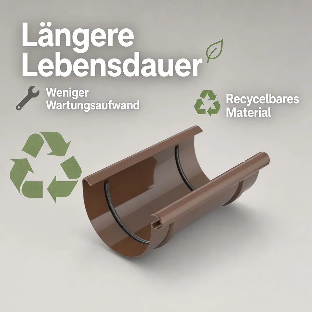 Rinnenverbindung braun System 100, Regenrinne, Dachrinne, Rinnenverbinder