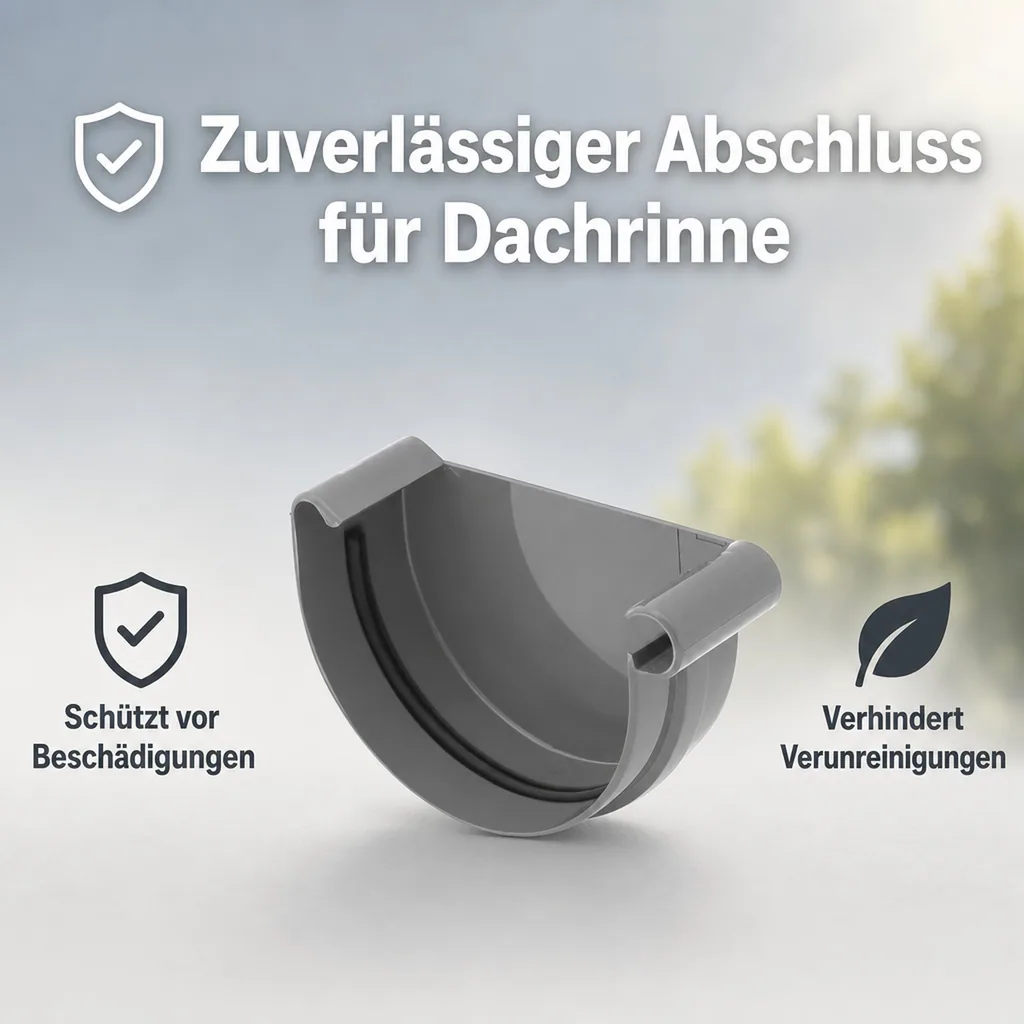 Dachrinne Zubehör, Rinnenkappe rechts, graphit, System 125
