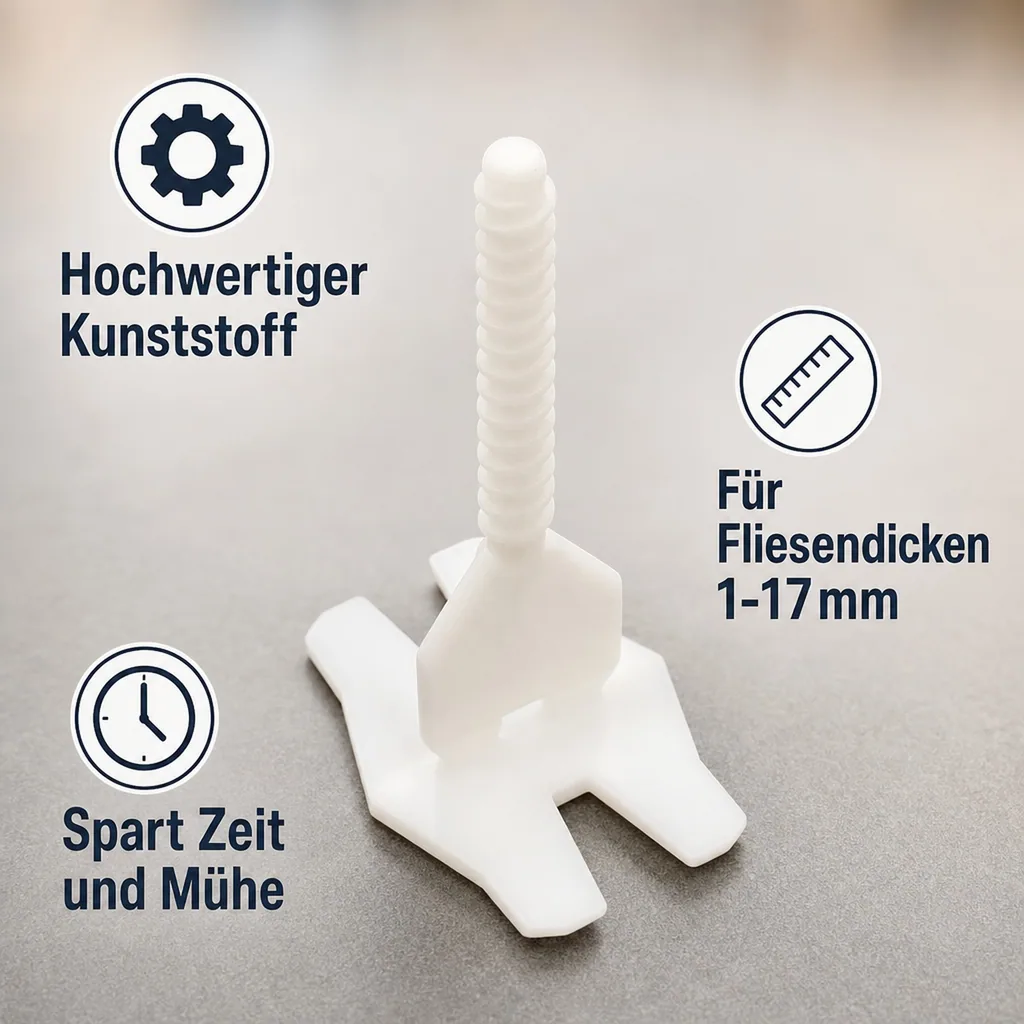 Fliesen Nivelliersystem, 100 Gewindelaschen, 3mm Fuge, Fliesen Verlegehilfe