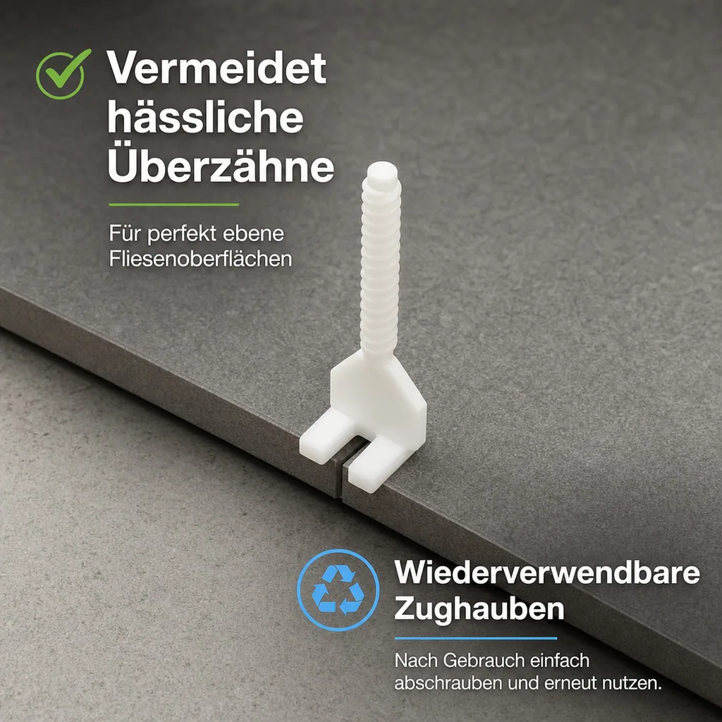 Fliesen Nivelliersystem, 100 Gewindelaschen, 3mm Fuge, Fliesen Verlegehilfe
