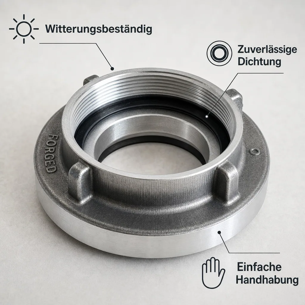 Storz Kupplung, Feuerwehrkupplung, B Kupplung 3 Zoll, Festkupplung