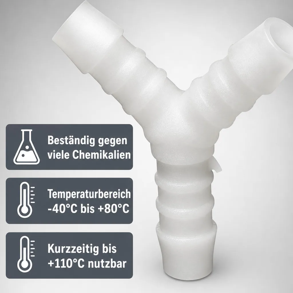 Schlauchverbinder 13mm, Y-Stück, Kunststoff