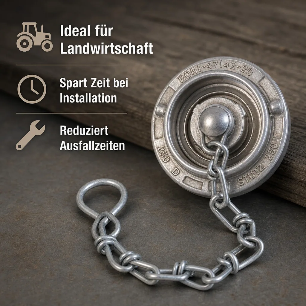 Storz Kupplung, D Blindkupplung mit Kette, Feuerwehrkupplung