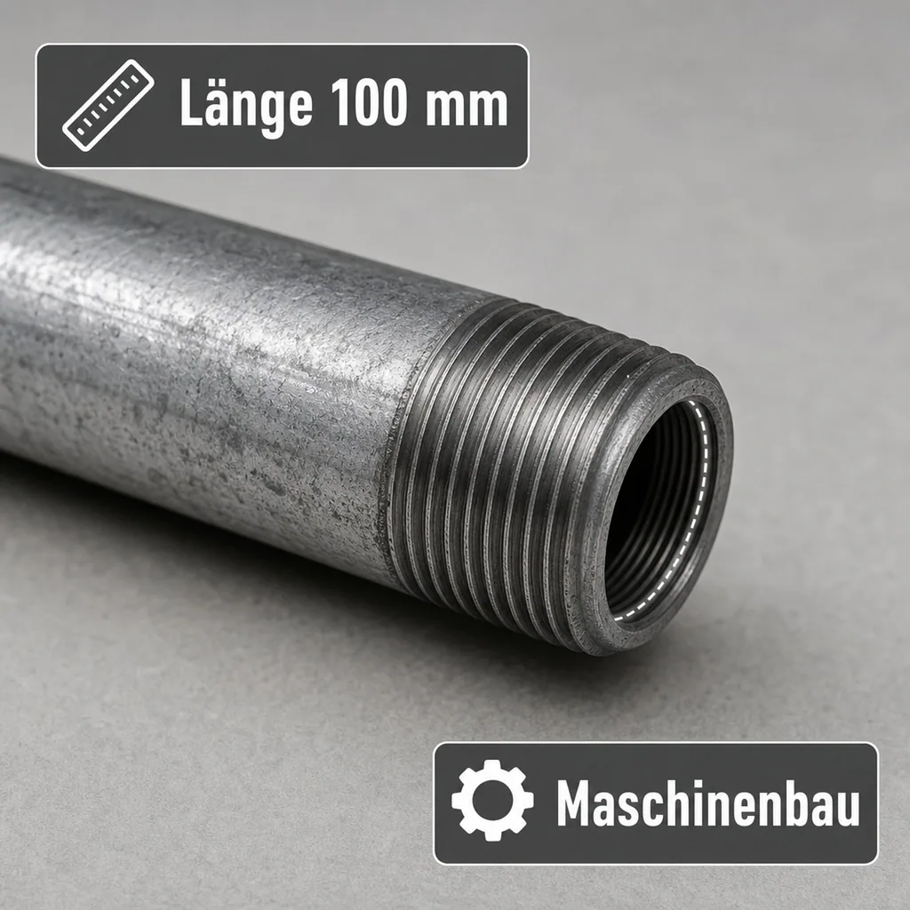 Gewindefitting Rohrnippel verzinkt 1 1/2" AG x 1 1/2" AG 100 mm