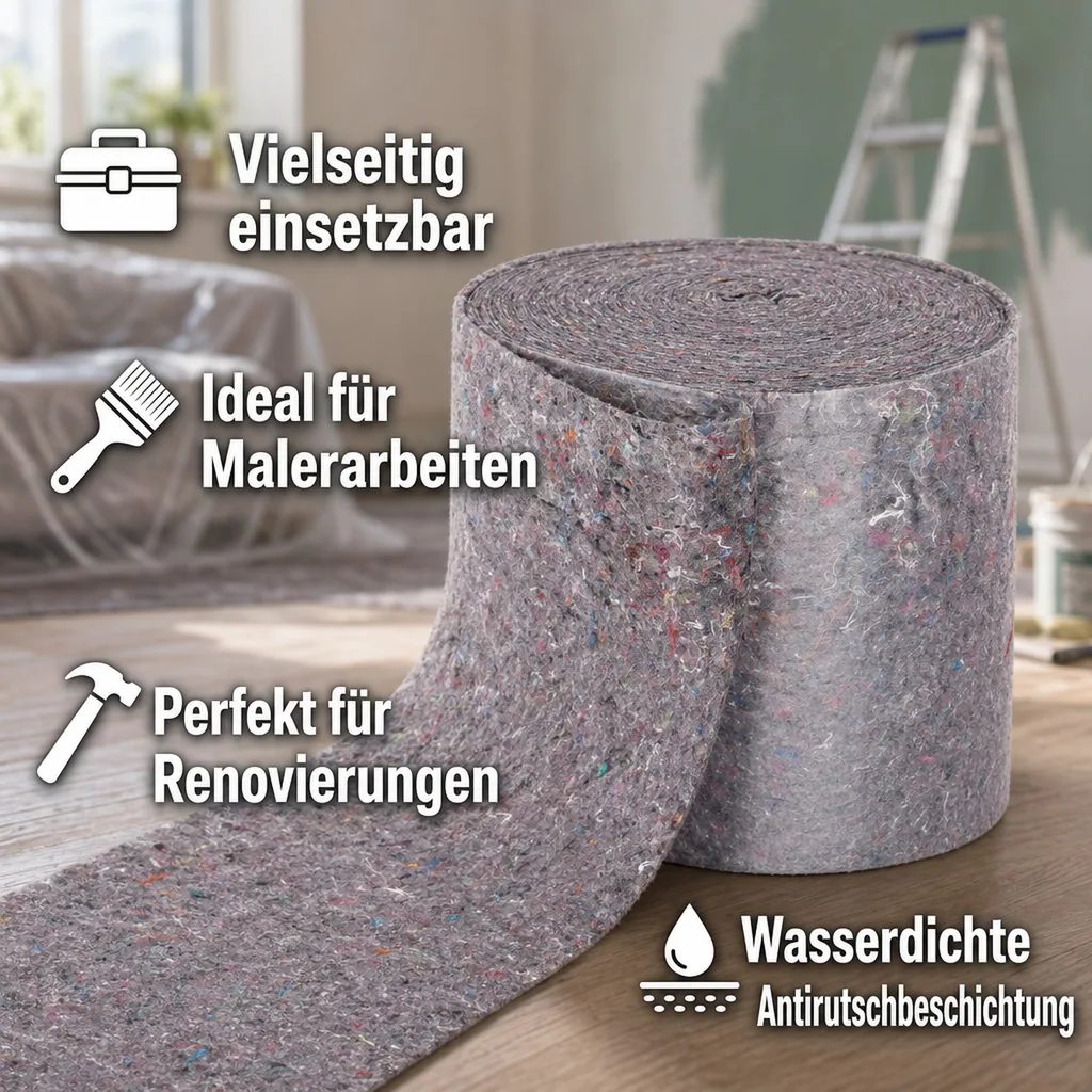 Malervlies, Abdeckvlies, 1m x 10m, 200g/m², Malerarbeiten
