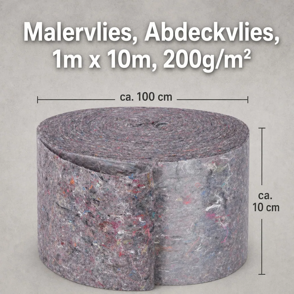 Malervlies, Abdeckvlies, 1m x 10m, 200g/m², Malerarbeiten
