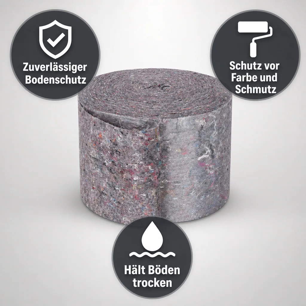 Malervlies, Abdeckvlies, 1m x 10m, 200g/m², Malerarbeiten