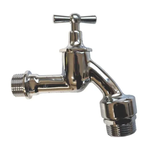Auslaufventil 3/4 Zoll, Waschmaschinenventil, Knebelventil, verchromt
