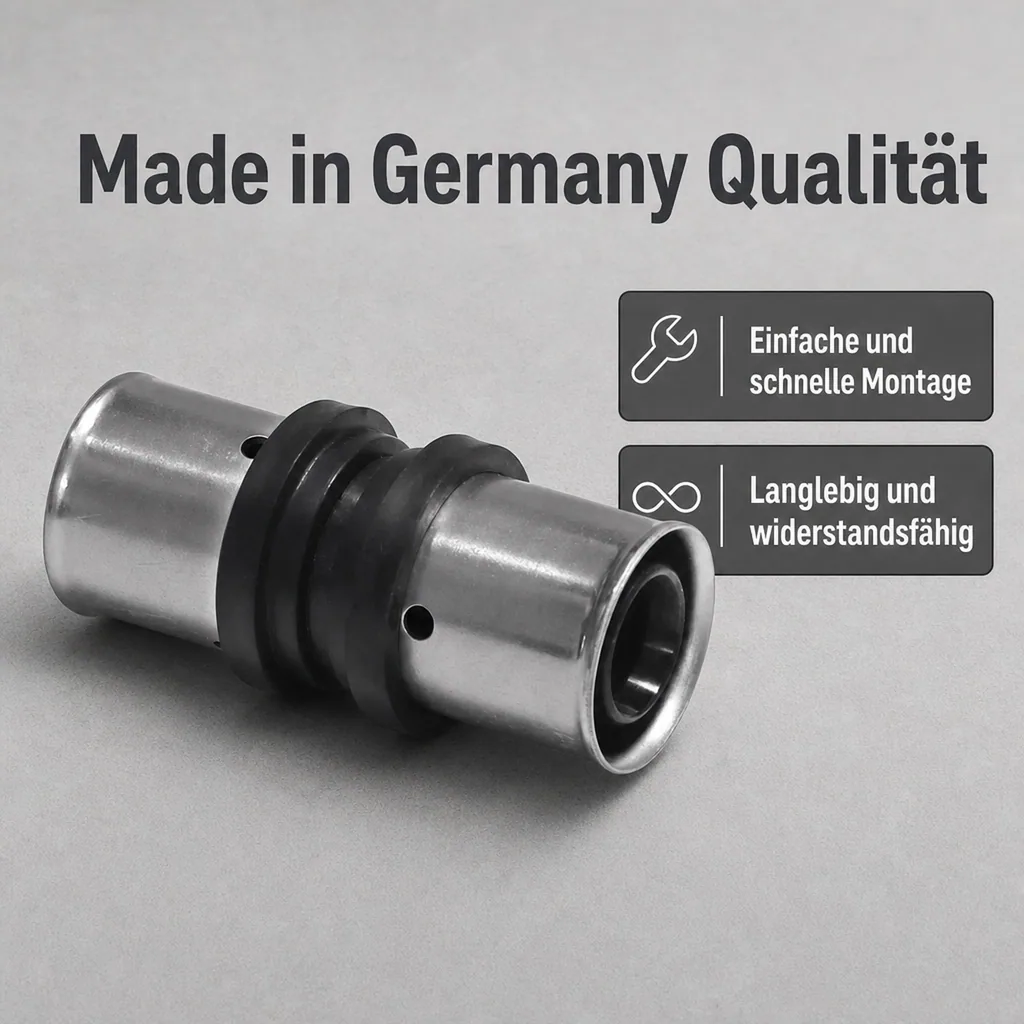 Pressfitting Kupplung, 26x3 mm, PPSU, DVGW zertifiziert