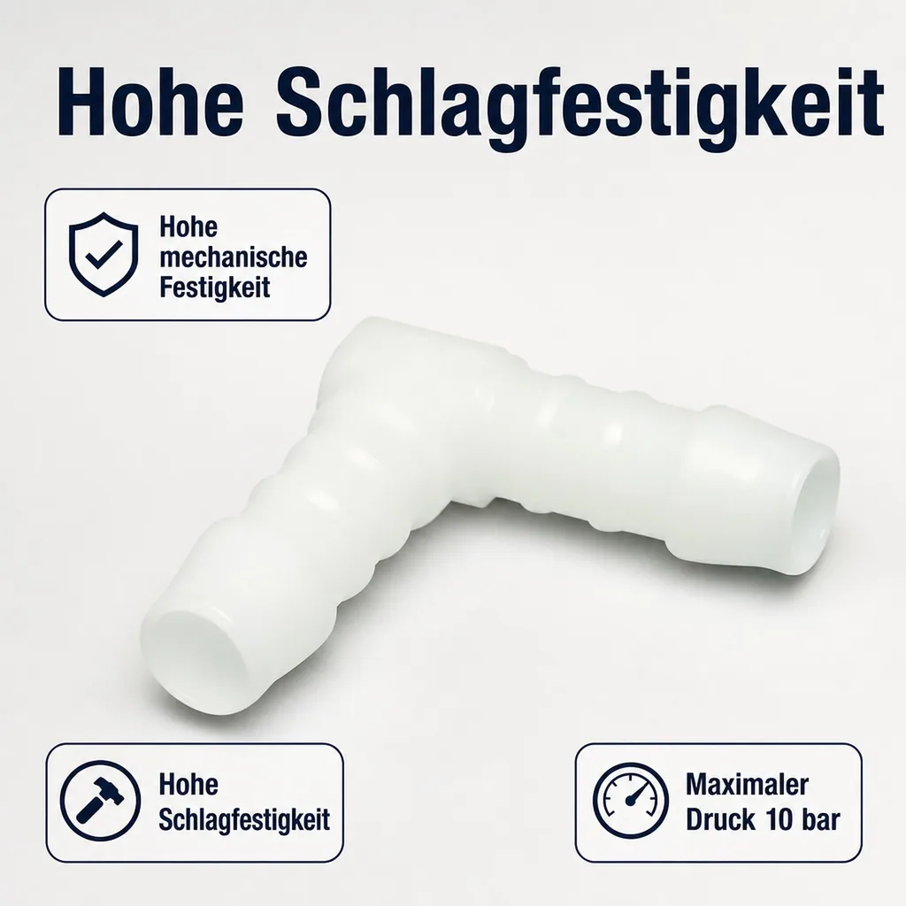 Schlauchverbinder Kunststoff Winkel 90° 14 mm