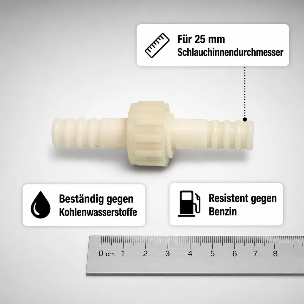 Schlauchverbinder Kunststoff 3/3 Kupplung Tülle 25 mm