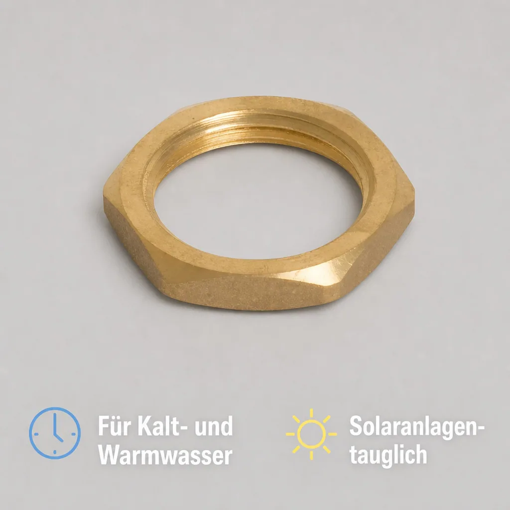 Messingfitting, Gegenmutter, Gewindefitting Messing, 1 1/2" IG