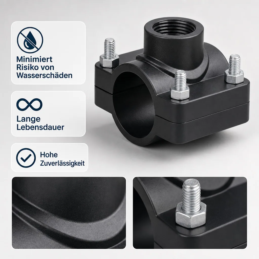 Anbohrschelle, PP Anbohrschelle 50mm, Wasserleitung Anbohrschelle
