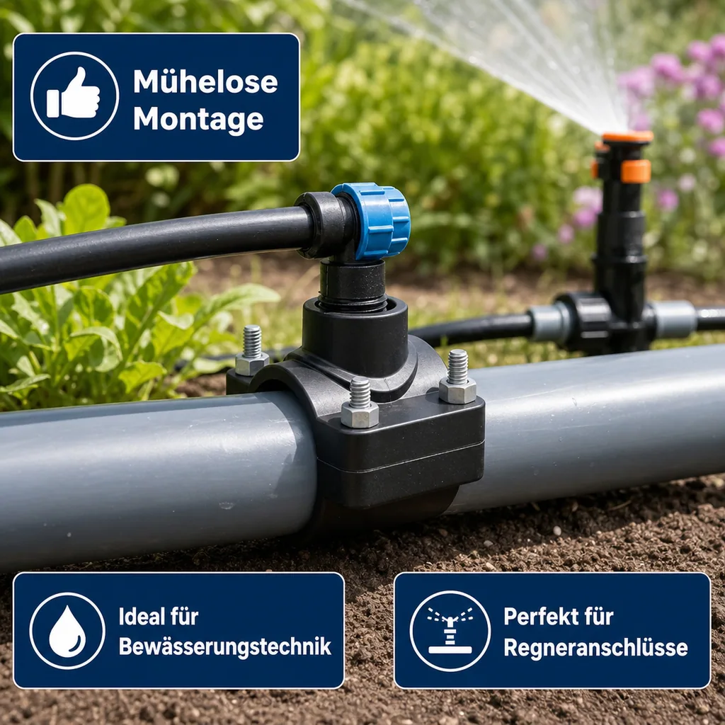 Anbohrschelle, PP Anbohrschelle 50mm, Wasserleitung Anbohrschelle