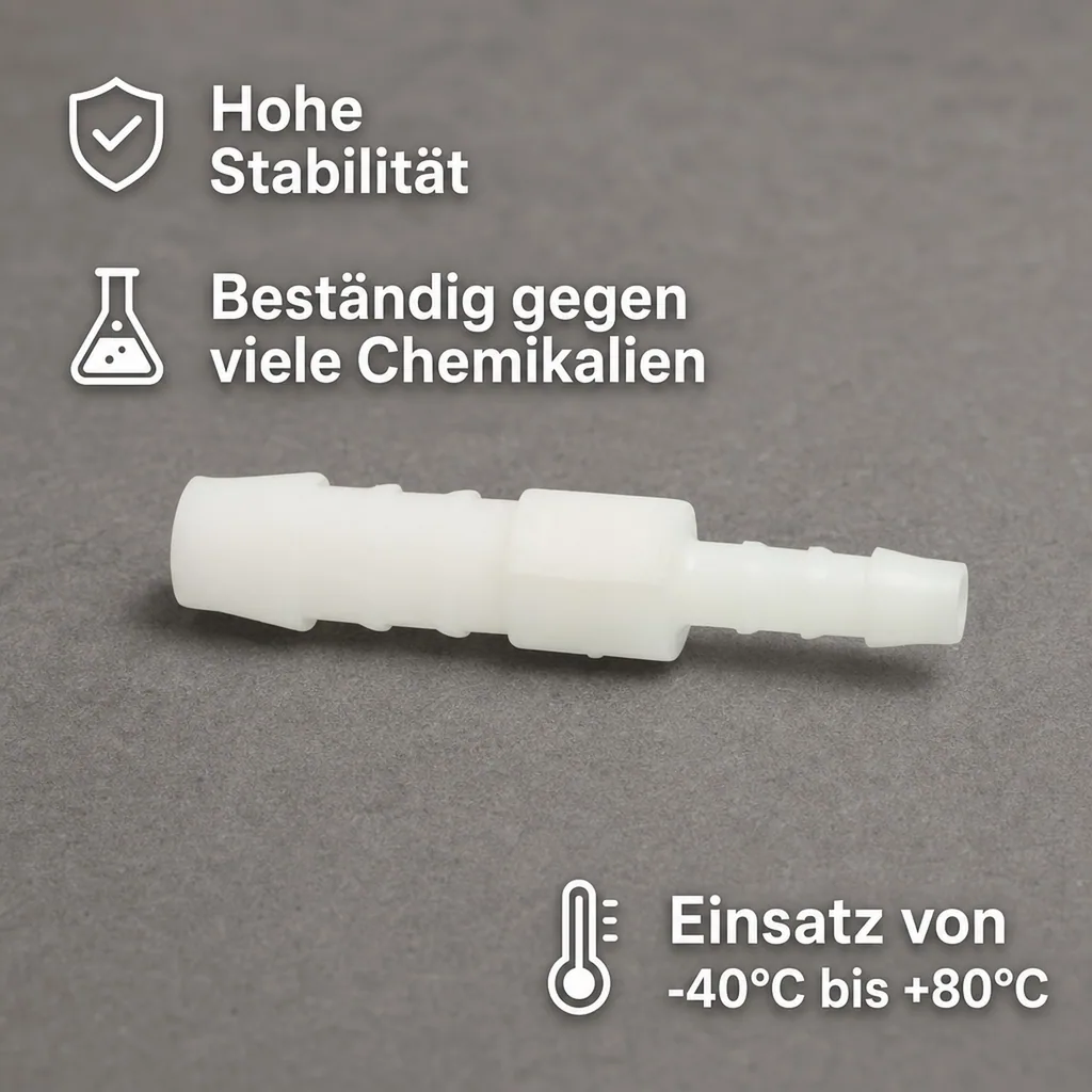 Schlauchverbinder Kunststoff, Reduzierverbinder 10mm x 8mm