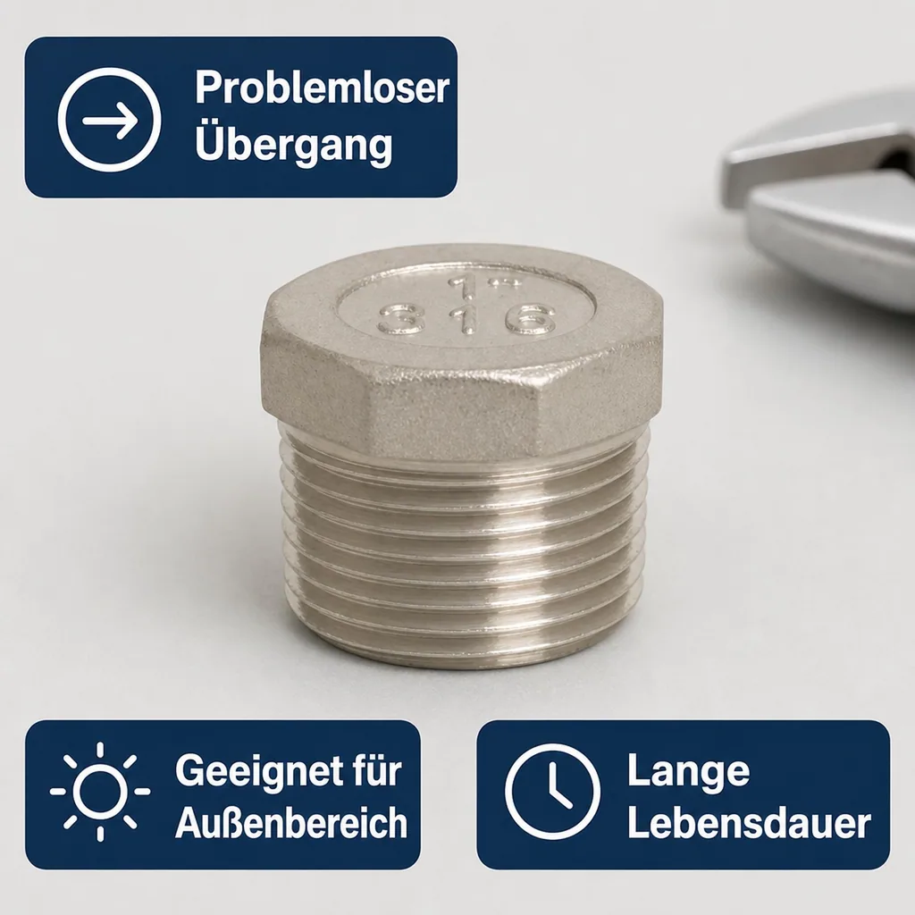 Edelstahlfitting, Gewindefitting Edelstahl, Stopfen 2 Zoll AG, V4A