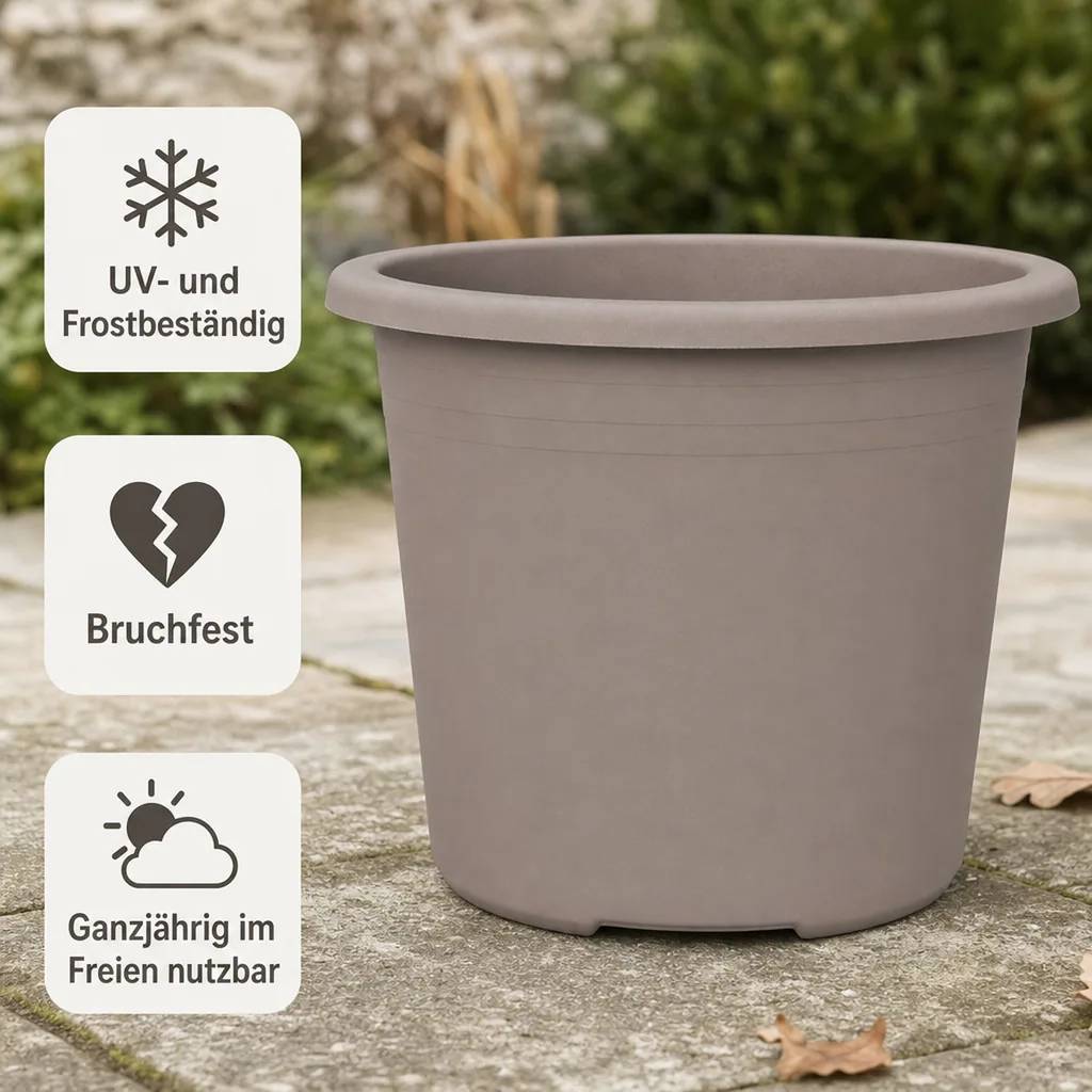 Blumentopf CYLINDRO ca. 35cm, 14,5L taupe