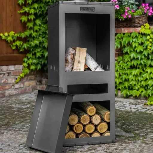 Gartenkamin, Gartenofen, Feuerstelle Garten, Stahl, Rosa, 28 kg