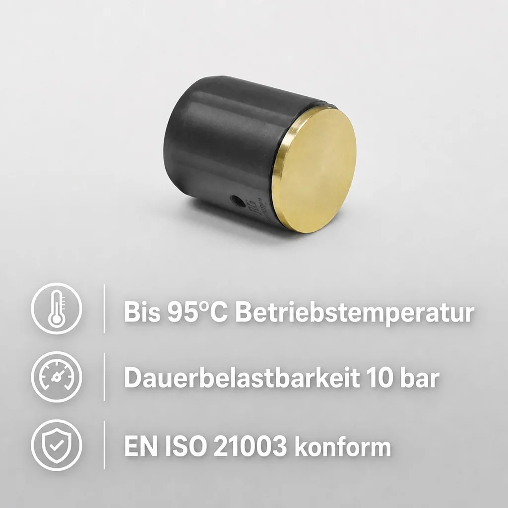 Steckverbinder 16mm, Endstopfen, Steckfitting, Heizungsrohr
