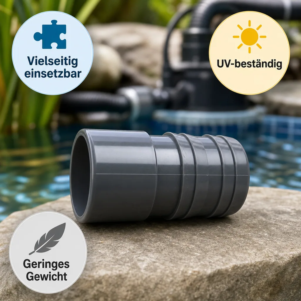 PVC Fittings, Klebetülle 32mm, Schlauchtülle 30mm