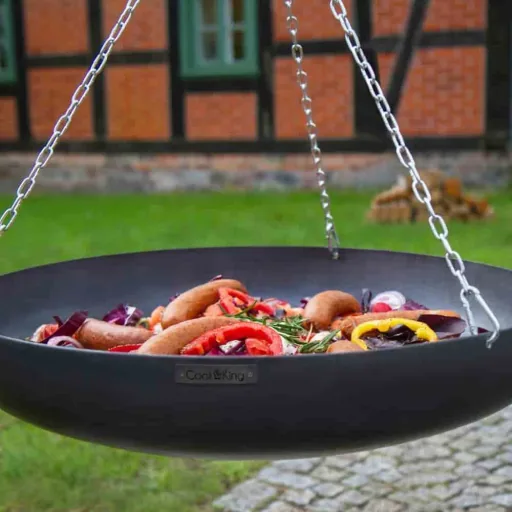 Feuer Wok, Wok Dreibein, 60 cm, Naturstahl, Outdoor Kochset