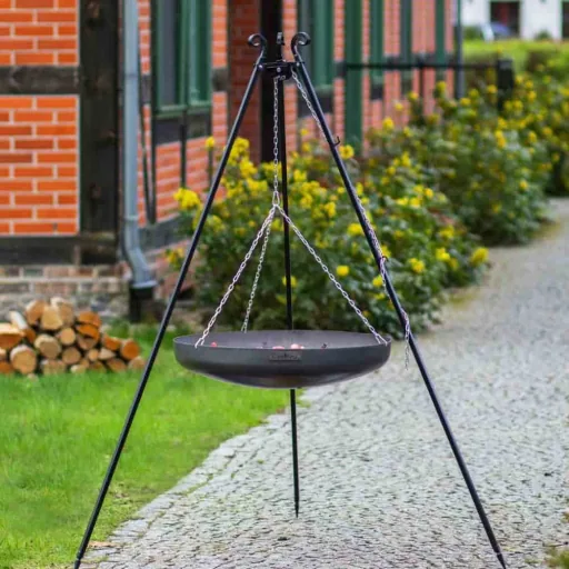 Feuer Wok, Wok Dreibein, 60 cm, Naturstahl, Outdoor Kochset