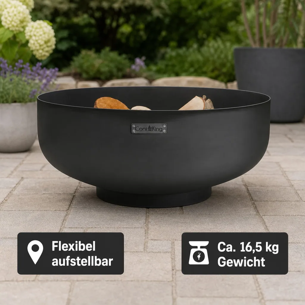 Feuerschale, Garten, Groß, 80 cm, Stahl