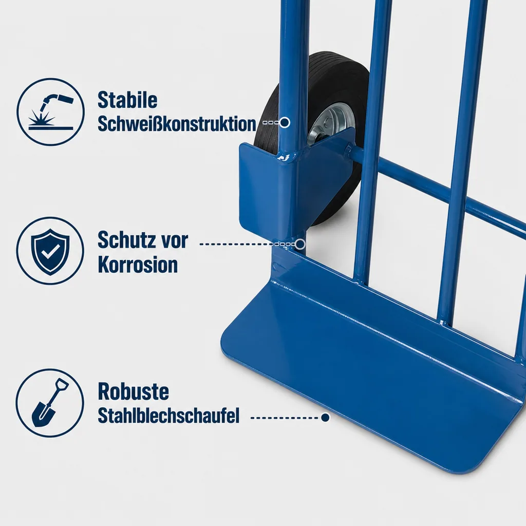 Sackkarre Stahlrohr, 250 kg, Stapelkarre, schmal
