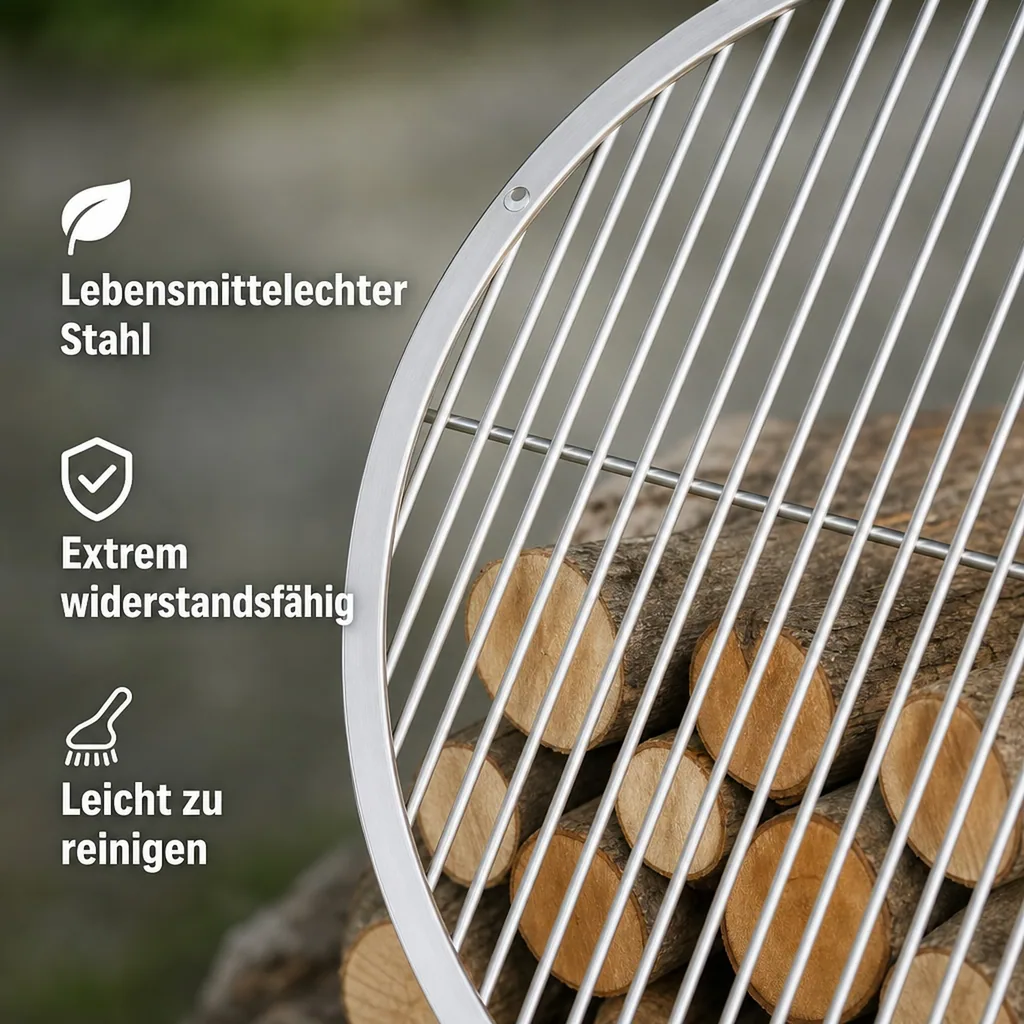 Grillrost Edelstahl, 70 cm, runder Grillrost, Grillzubehör