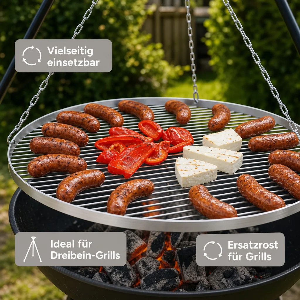 Grillrost Edelstahl, 70 cm, runder Grillrost, Grillzubehör