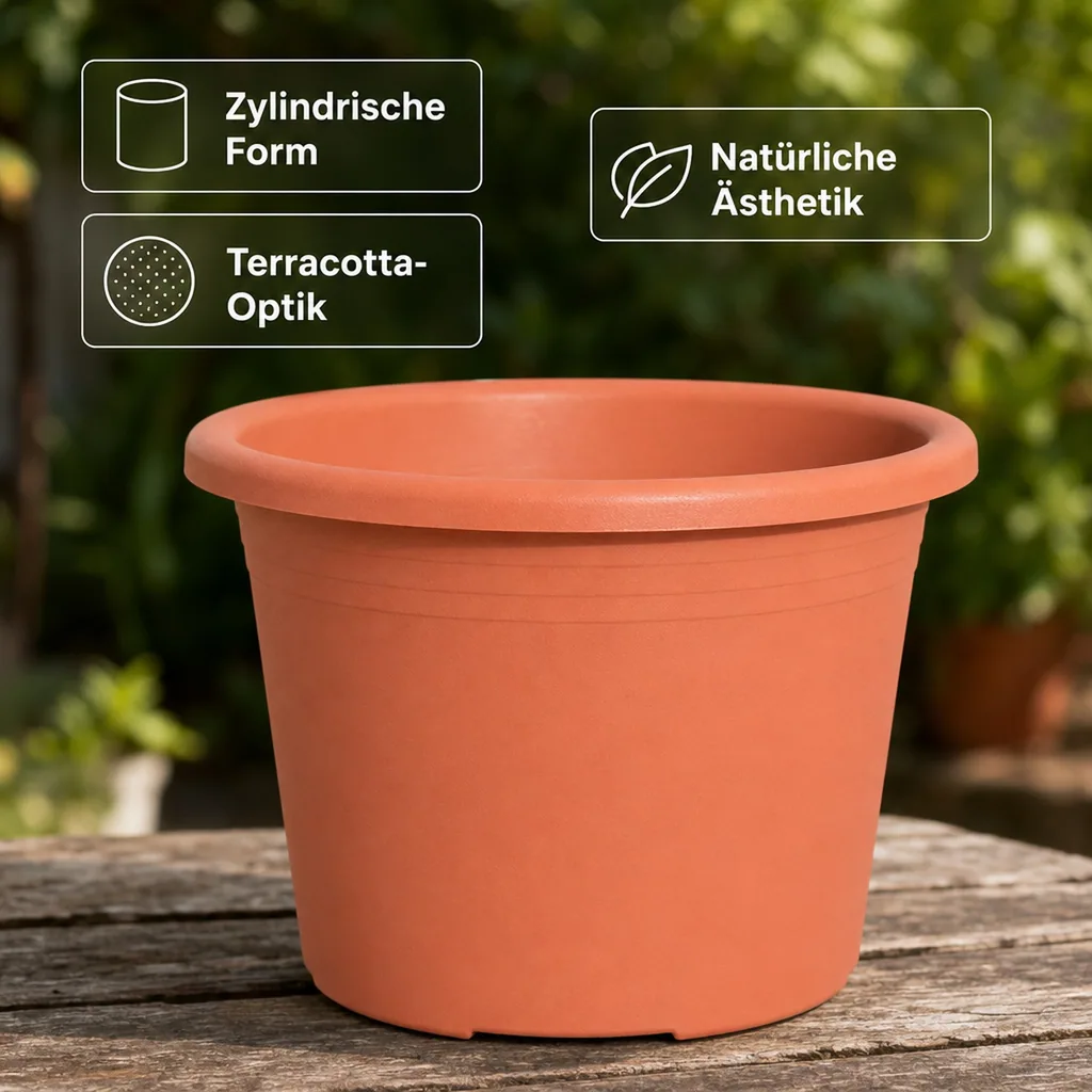 Blumentopf CYLINDRO ca. Ø 45 cm, 30 Liter, terracotta