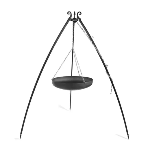Wok 60 cm, Outdoor Wok Set, Dreibein 200 cm, Grill Dreibein, Naturstahl