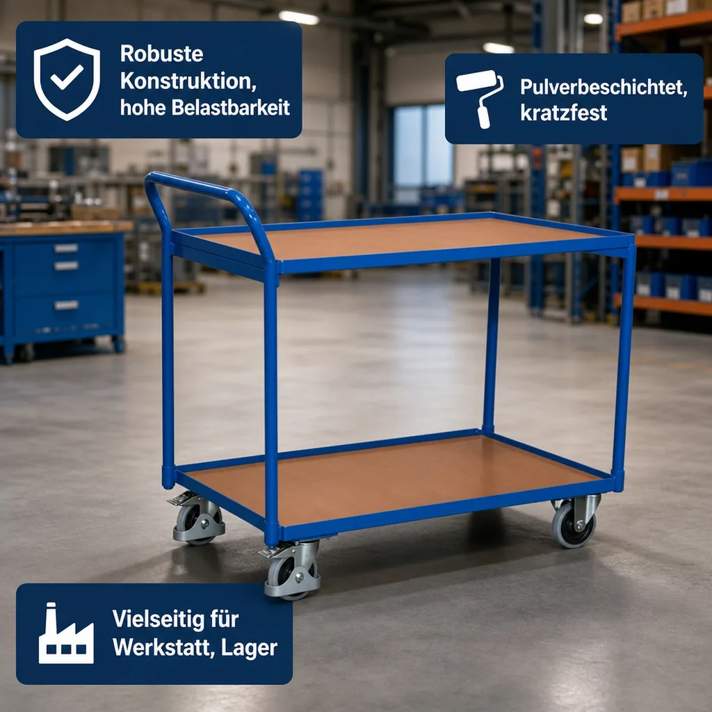 Tischwagen, 2 Ladeflächen, 250kg, Werkstattwagen