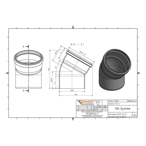 KGB Bogen DN/OD 160   30 Grad