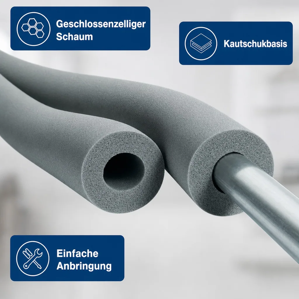 AEROFLEX® SH Rohrisolierung 28 x 10 mm, 2 m, flexible Dämmung aus geschlossenzelligem Elastomerschaum, schwarz
