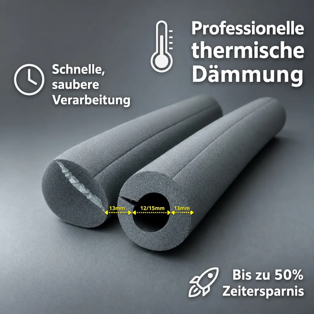 CLIMAFLEX® XT 1m Isolierschlauch Ø 12/15 mm x 13 mm Dämmung selbstklebend 50% GEG