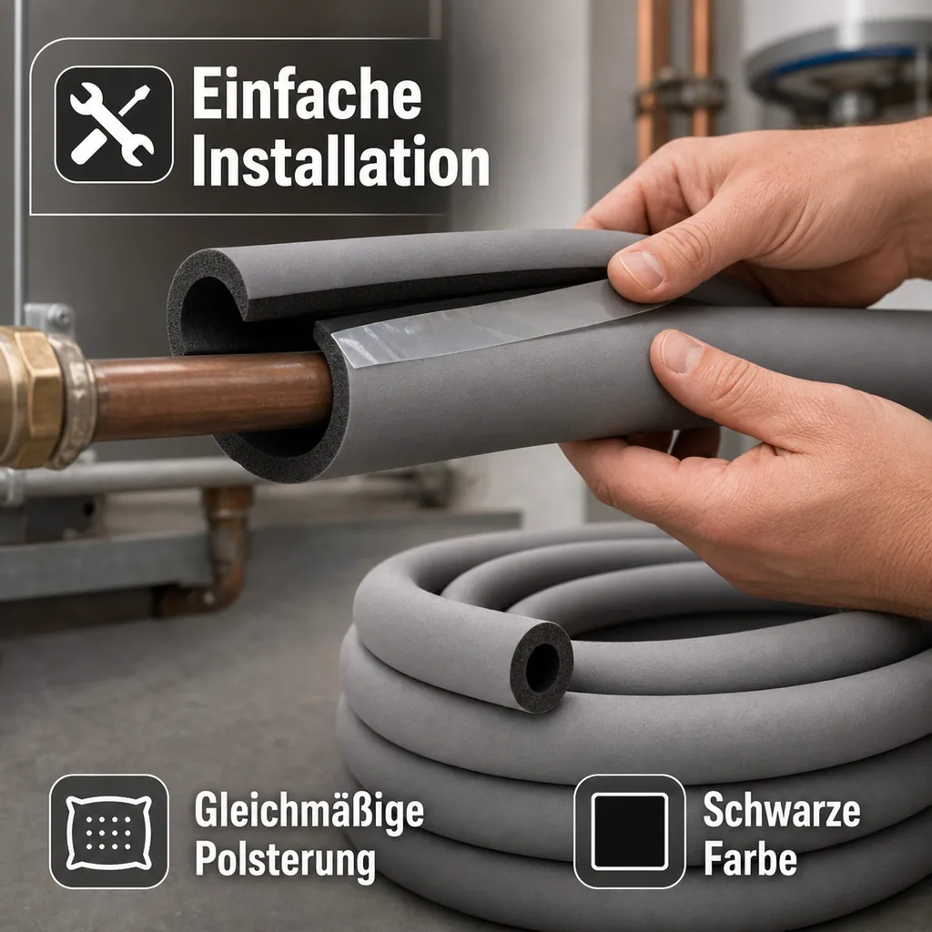 AEROFLEX® SH COIL Pipe Insulation, Pipe Lagging - Continuous, Self-Adhesive, Flexible Insulation Material from Closed-Cell Foam Rubber Base, Black - 15 x 10 mm/30m