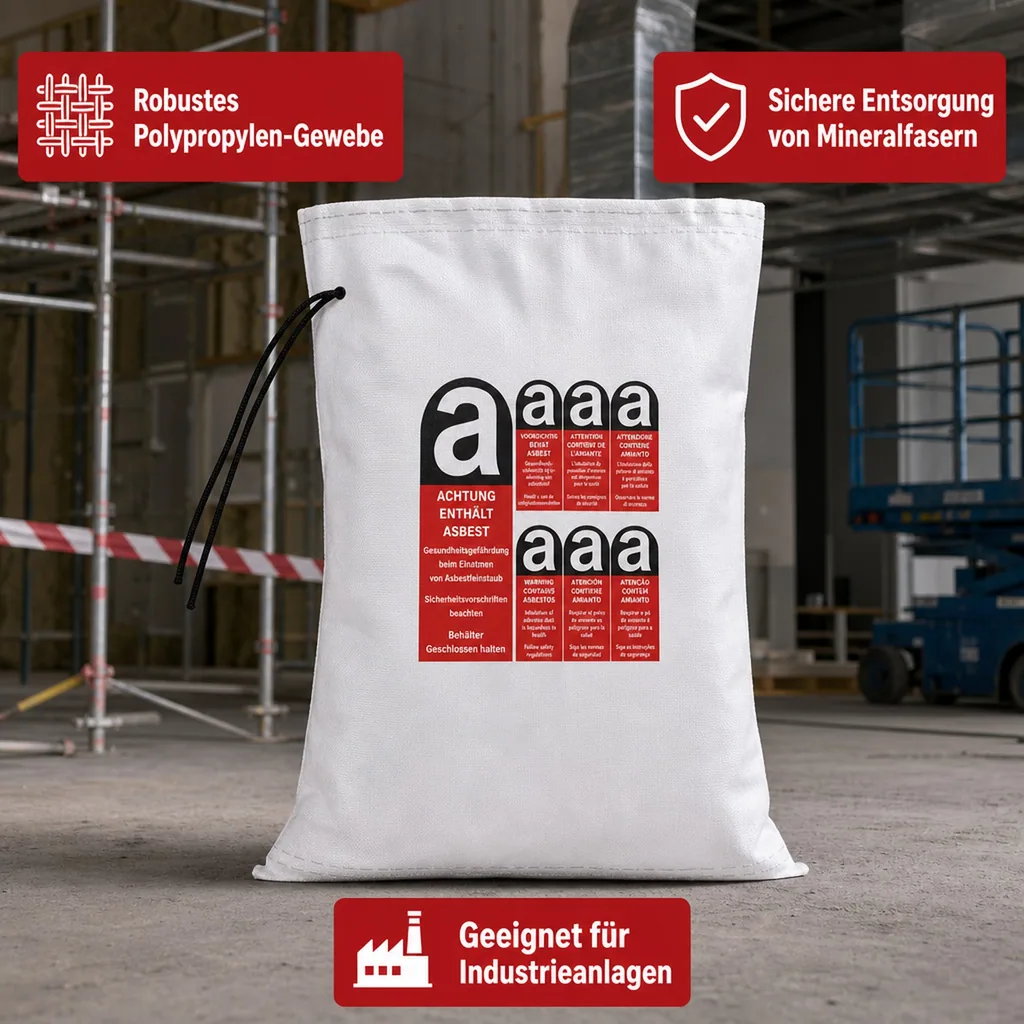 KMF Sack, Mineralwolle Sack 140x220cm, 1200 Liter, Entsorgungssack