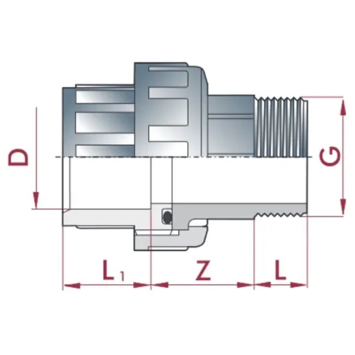 PVC Verschraubung, Klebemuffe 20mm x 1/2", Boni-Shop