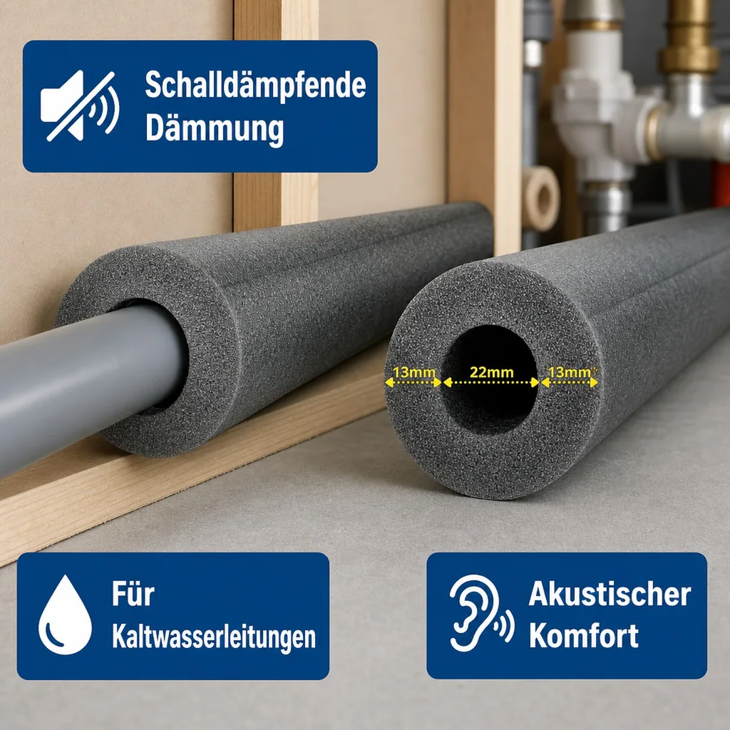 Isolierschlauch, 22mm Isolierschlauch, Isolierschlauch, 1m Isolierschlauch Ø 22 mm x 13 mm