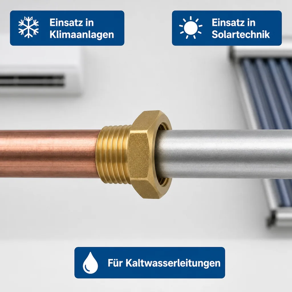 Messing Reduzierstück, Gewindefitting, 1" AG x 1/2" IG