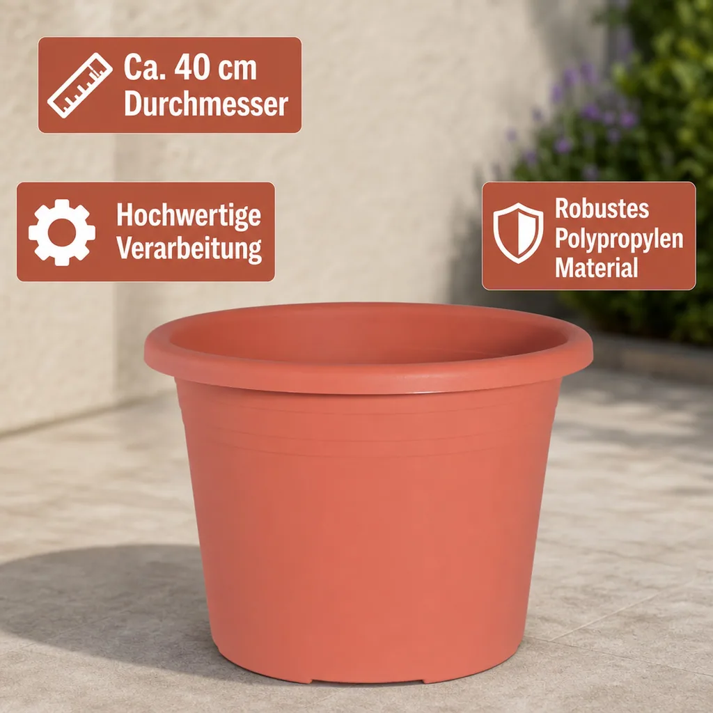 Blumentopf CYLINDRO ca. 40cm, 21,5L terracotta