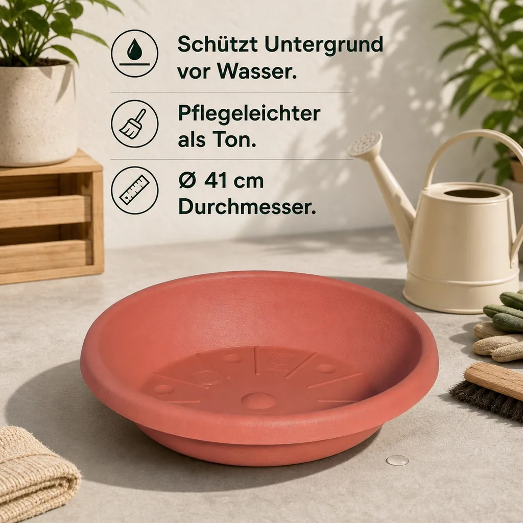Blumentopfuntersetzer, Untersetzer Blumentopf, CYLINDRO, Ø 41 cm, terracotta