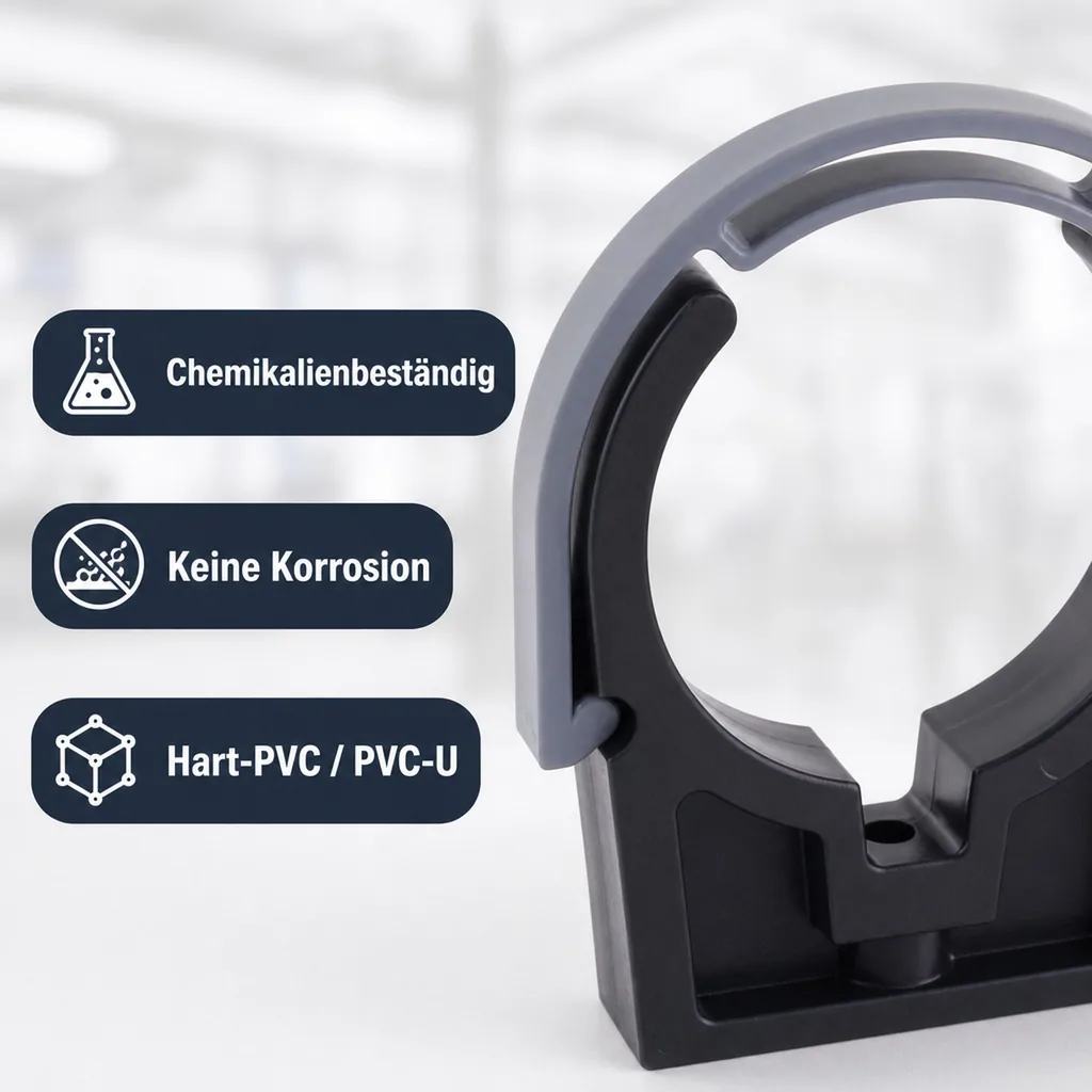 PVC - U Rohrklemme m.Bügel 63 mm