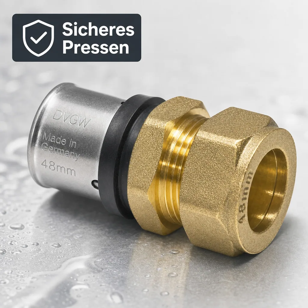 Pressfitting 32mm, Übergang Kupferrohr, DVGW, Made in Germany