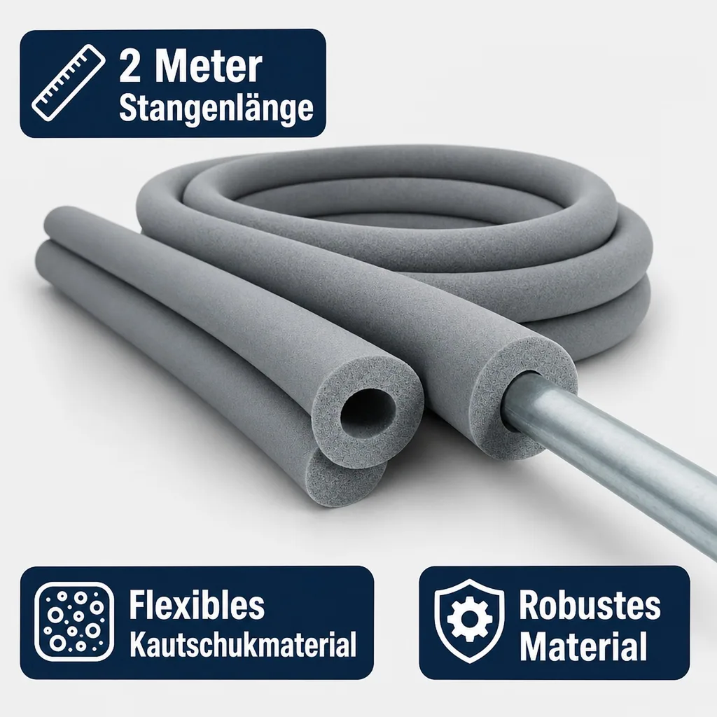 Rohrisolierung Kautschuk 2m, Flexibel, Heizung & Sanitär, GEG