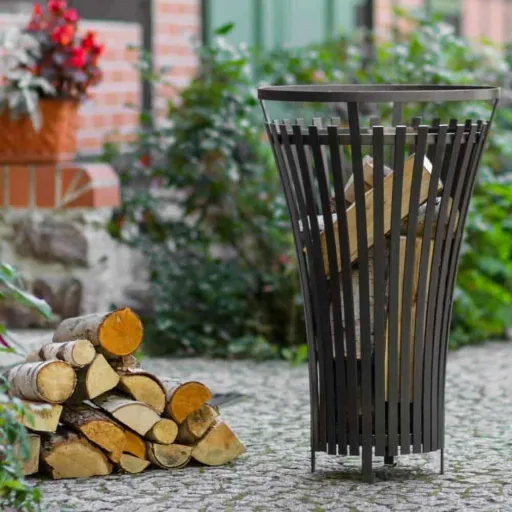 Feuerkorb Garten, Feuerstelle, Feuerkorb Stahl, Modern, 17kg