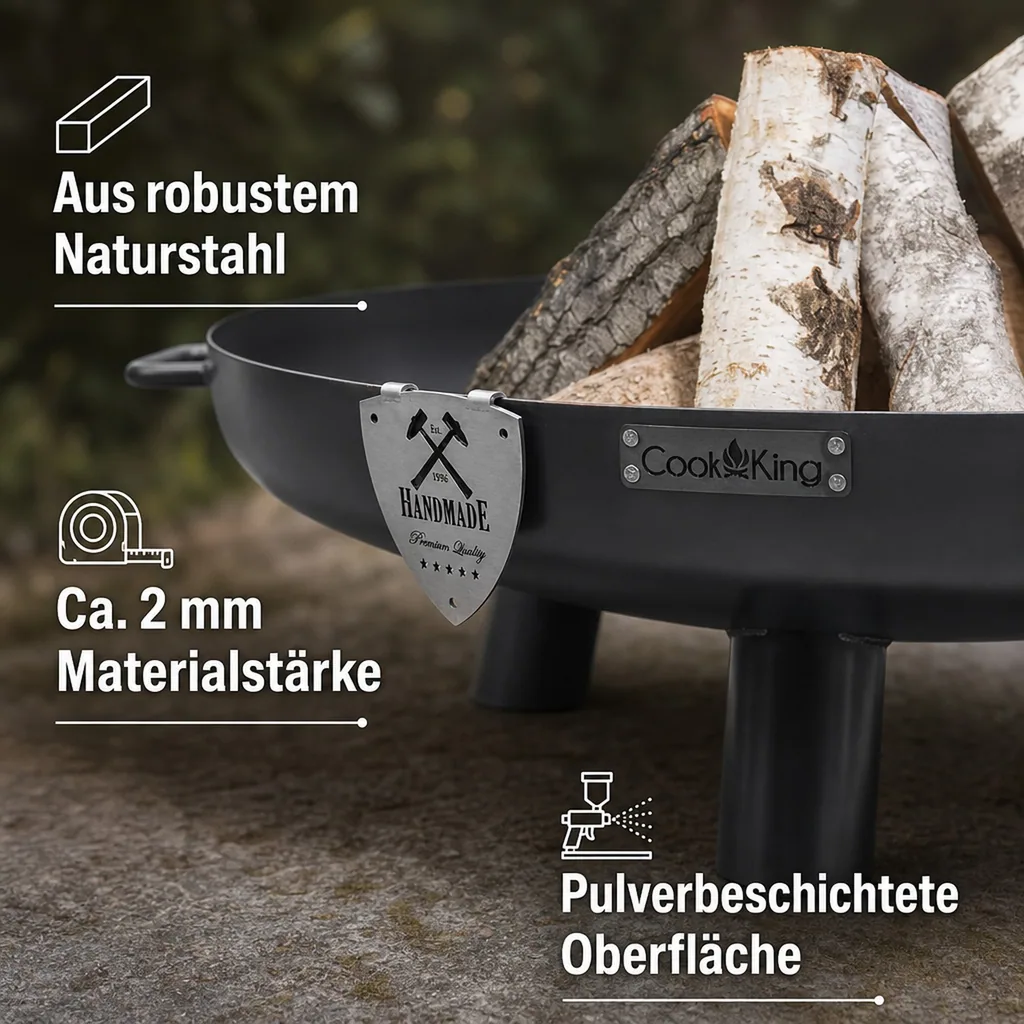 Feuerschale, 80 cm, Garten, Stahl, Gartengrill, Feuerstelle