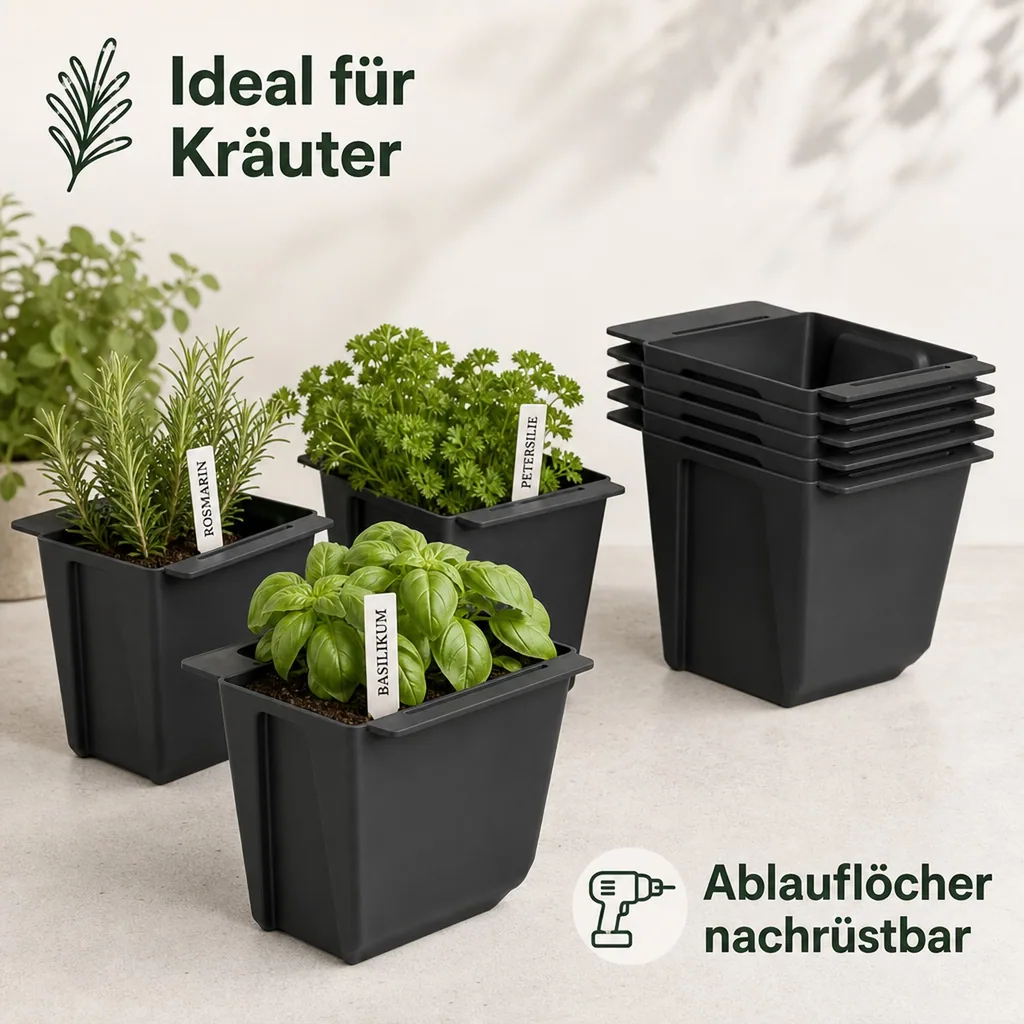 Pflanzkasten Europalette, Paletten Pflanzkasten anthrazit, 10cm, Kunststoff